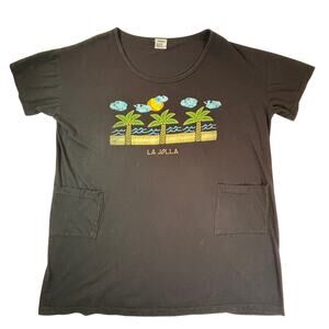 Vintage Cabo La Jolla Palm Tree Graphic T-Shirt Made in USA 100% Cotton One Size